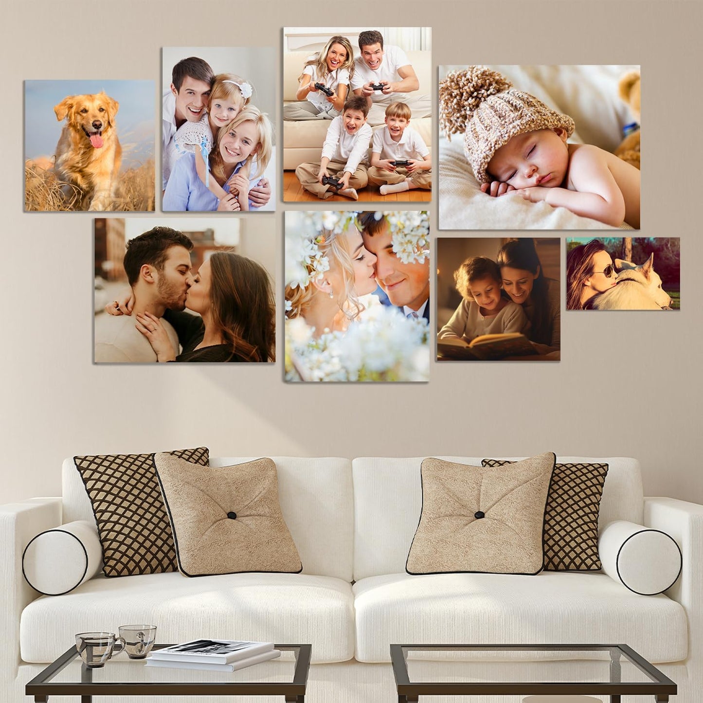YUNART Ship Next Day - Custom Canvas Prints with Your Photos, Personalized Canvas with Pictures Print for Wall Art Bedroom, Customized Photo Gifts for Couple Men Women Mom Baby Dog Family - 24"x32"
