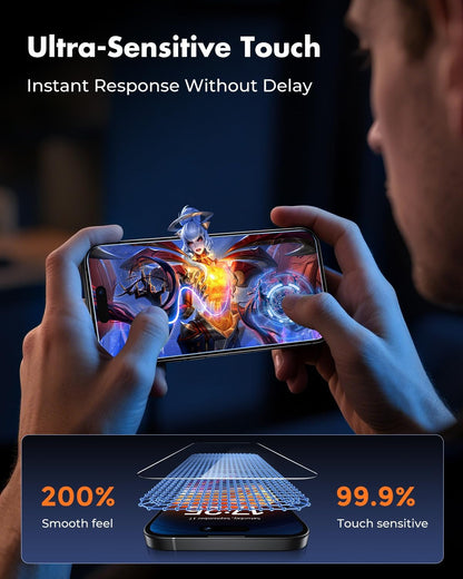 UNBREAKcable 2-Pack Screen Protector for iPhone 15/16, Double Shatterproof Tempered Glass [Easy Installation Frame] [9H Hardness] [99.99% HD Clear] [Case Friendly] for iPhone 6.1 inch