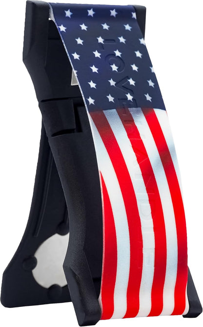 LOVEHANDLE PRO Premium Phone Grip - Silicone Phone Strap - Magnetic Phone Mount and Kickstand for Smartphone and Tablet - USA Flag