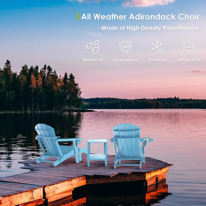 GREENVINES Adirondack-Ottoman | Set of 2 | HDPE Plastic | Outdoor Footrest | All Weather | Foot Rest | Foot Stool | Arctic | for Adirondack Chair | for Patio Backyard Pool
