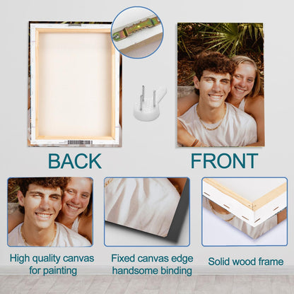 Custom Framed Canvas Prints With Your Photos-Personalized Picture To Canvas Wall Art ，Home Decoration Gifts Holiday Gifts