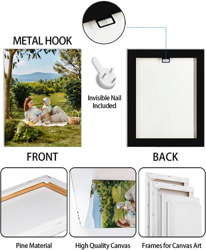 AbcCustomize Canvas Prints with Your Photos，Custom Canvas Wall Art for Bedroom, Living Room, Farmhouse Decor，Personalized Gifts Canvas Prints for Family，Friend，Lover，Pet