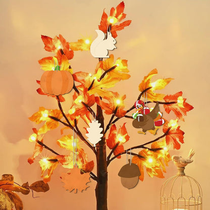 24 PCS Unfinished Wooden Thanksgiving Crafts, Pumpkin Turkey Shaped Hanging Ornaments DIY Wood Craft Cutouts for Thanksgiving Party Decor (Thankgiving)