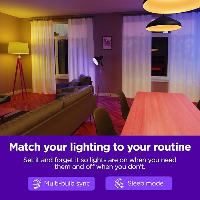 Roku Smart Light Bulbs (Color, 1-Pack) - Dimmable A19 Color Lightbulbs with Adjustable Brightness & Temperature - WiFi Smart Bulbs Works with Roku Voice, Alexa & Google Assistant - Smart Home Products