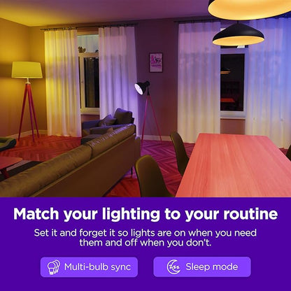 Roku Smart Light Bulbs (Color, 1-Pack) - Dimmable A19 Color Lightbulbs with Adjustable Brightness & Temperature - WiFi Smart Bulbs Works with Roku Voice, Alexa & Google Assistant - Smart Home Products