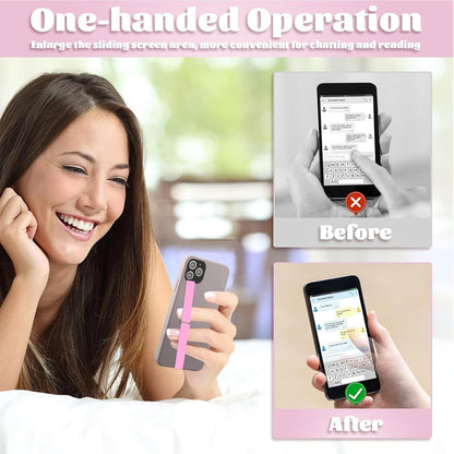 TEAMOLA 3pcs Silicone Phone Grip Holder Strap for iPhone 15/15 Pro/16/16 Pro & Samsung Galaxy S24/S23 - Anti-Slip Finger Loop for Case, Universal Phone Loops for Back of Cell Phones(230, 3 Pink)