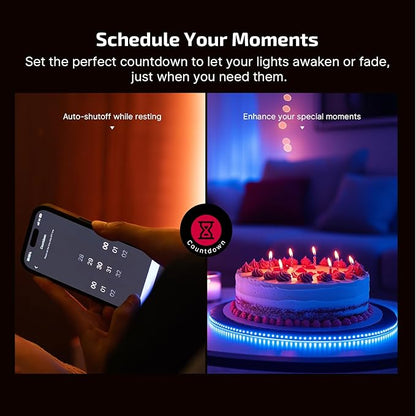 OLIGHT Ostrip Smart LED Strip Lights with App Control Bundle with Sphere 75 lumens Stepless Dimming Table Lamp, Magnetic Rechargeable RGB Ambient