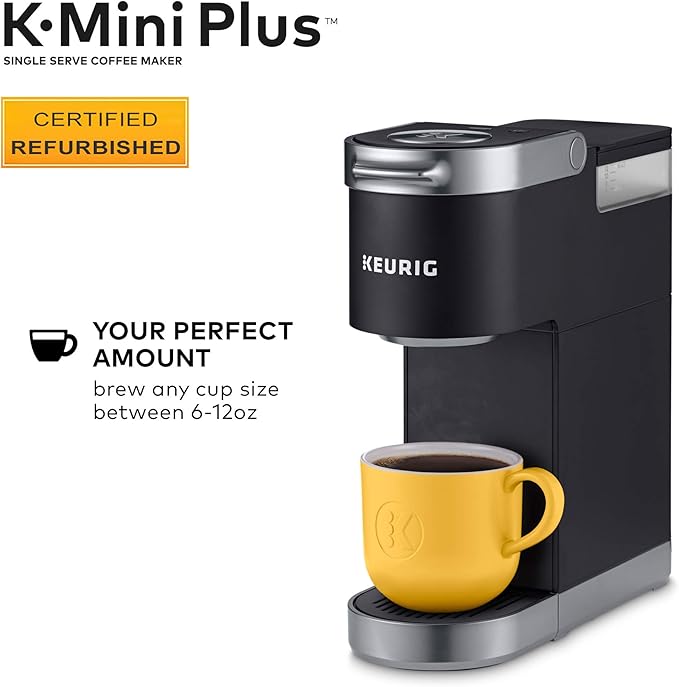 Keurig K-Mini Plus Coffee Maker, Certified Refurbished, Black (Renewed)