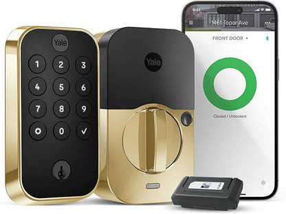 Yale Assure Lock 2 Deadbolt, Lifetime Brass Keyed Smart Lock with Z-Wave Plus Connected Keypad for Code Entry, YRD410-ZW2-P05