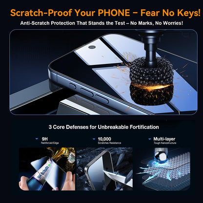 OneFish Glass Screen Protector for iphone 15 Pro, 9H Hardness Glass Scratch Resistant, HD Clarity Tempered Film with Installation Frame, Bubble Free, Easy Installation, 2Pack.