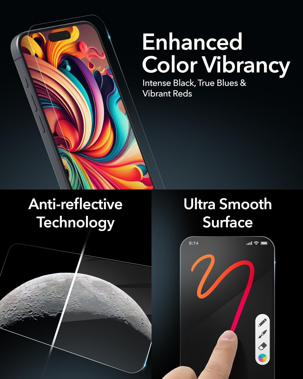 ZAGG Glass XTR3 Google Pixel 9 / Pixel 9 Pro Screen Protector - 10X Stronger with Recycled Glass, Enhanced Eyesafe Blue Light Filter, Anti-Reflective, Easy Installation