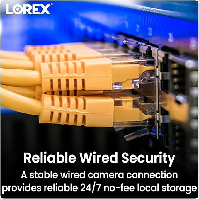 Lorex 4K 8MP IP Bullet PoE Black Wired Security Camera | Add-On Camera | Color Night Vision | Smart Motion Detection (Person/Vehicle) | Listen-in Audio | IP67 Weatherproof | Metal Housing