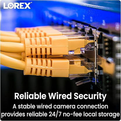 Lorex 4K 8MP IP Bullet PoE Black Wired Security Camera | Add-On Camera | Color Night Vision | Smart Motion Detection (Person/Vehicle) | Listen-in Audio | IP67 Weatherproof | Metal Housing