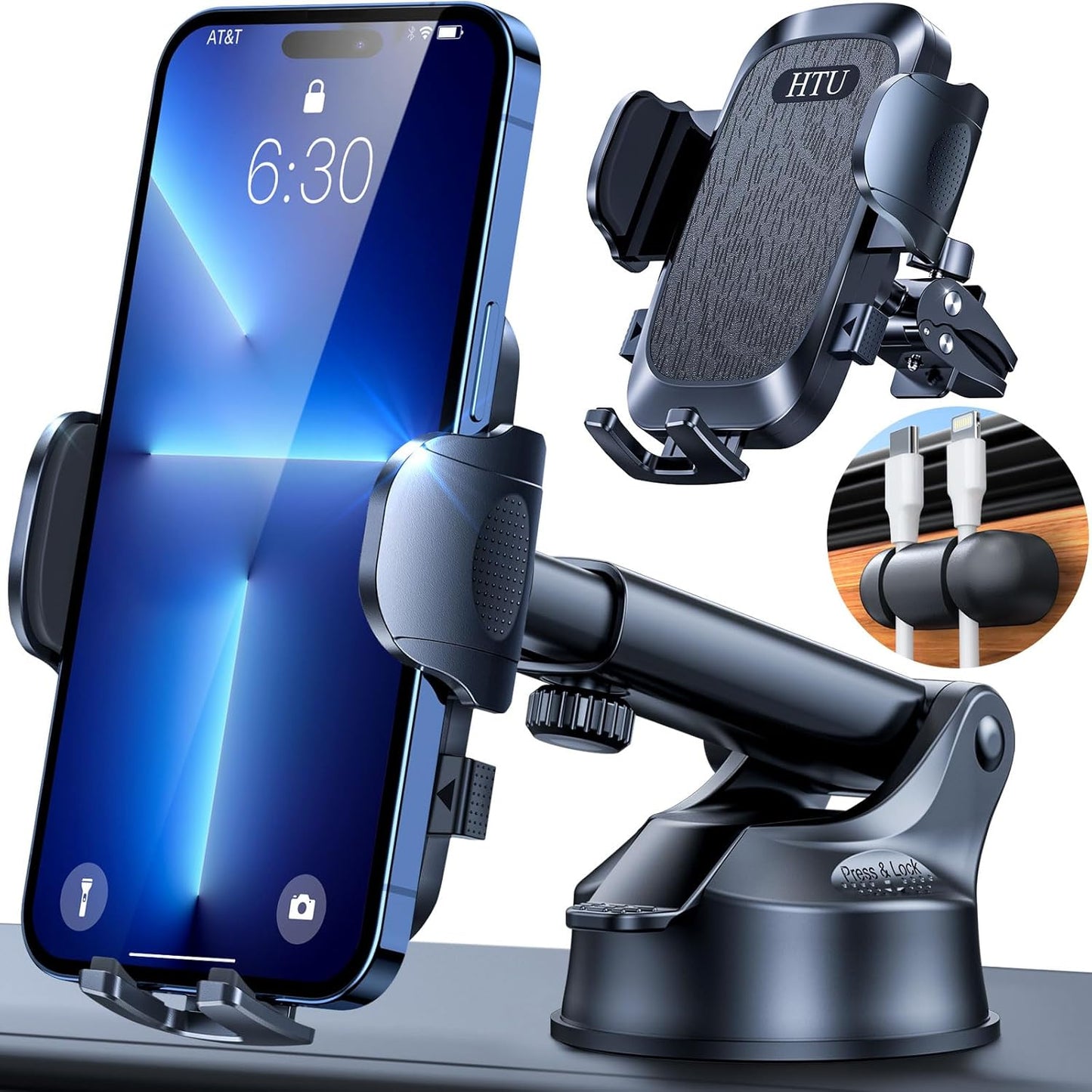 2025 Ultimate Car Phone Mount【98+LBS Strongest Suction & Military-Grade】【Patent & Safety Certs】 Cell Phone Holder Truck Stand for Dashboard Windshield Vent for iPhone 16 Pro Max Samsung (Black)