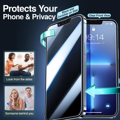 SMARTDEVIL 2PACK Privacy Screen Protector for iPhone 13 Pro Max/14 Plus 6.7inch Shatterproof Tempered Glass [True 28°Anti Spy] [9H Hardness] [Auto Dust-Elimination Install], [Bubble Free]