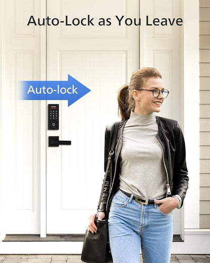 Philips Wi-Fi Smart Door Lock, Keyless Entry Door Lock with App Control,Fingerprint ID,Auto Lock,Keypad Deadbolt with Wi-Fi Bridge Adaptor,Smart Locks for Front Door-Matte Black