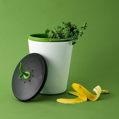 Chef'n 401-420-120 EcoCrock Counter Compost Bin Black and White 3.3 liter 1