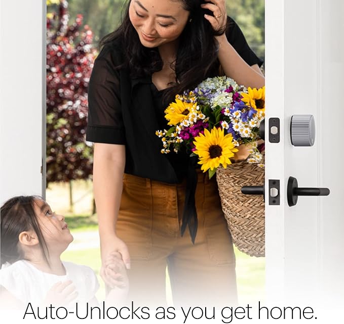 August Home, Silver Wi-Fi Connected Smart Keyless Entry Door Lock, Electronic Door Lock Fits Your Existing Deadbolt in Minutes, ‎ ‎AUG-SL05-M01-S01
