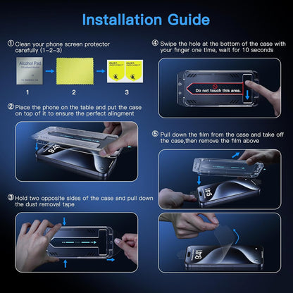Uyiton Anti-Blue Light for iPhone 15 Plus Screen Protector - Unbreak-Glass Easy to Install Full Coverage Case Friendly Scratch Resistance 9H Tempered Glass Screen Protector for iPhone 15 Plus, 2 Pack