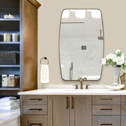 ANDY STAR Gold Mirror, 30x48’’ Brushed Gold Oval Mirror for Bathroom, Oblong Mirrors with Brass Metal Frame, Oval Vanity Mirror for Modern Farmhouse Wall Decor 1”Deep Set Design
