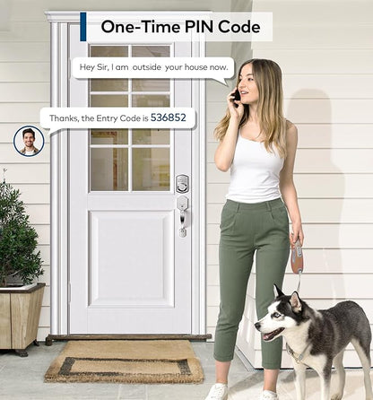 TEEHO TK001H Keyless Entry Door Lock with Handle Set, Electronic Deadbolt Keypad Door Lock with Code, Smart Locks for Front Door, Exterior Door Handle, Auto-Lock, Easy to Install, Satin Nickel