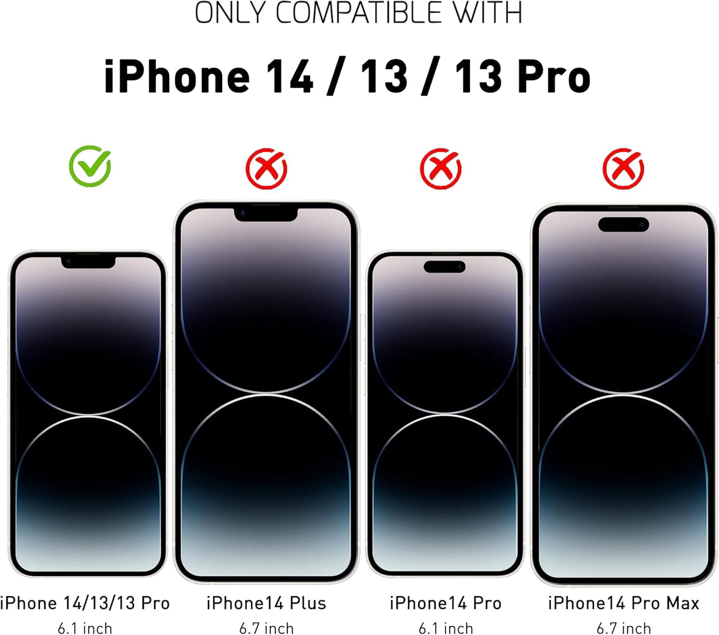 iPhone 14/13/13 Pro Screen Protector Tempered Glass and Installation Tool Compatible with Apple 2022 (2 Pack)