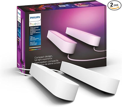 Philips Hue Smart Play Light Bar Base Kit, White - White & Color Ambiance LED Color-Changing Light - 2 Pack - Requires Bridge - Control with App - Works with Alexa, Google Assistant and Apple HomeKit