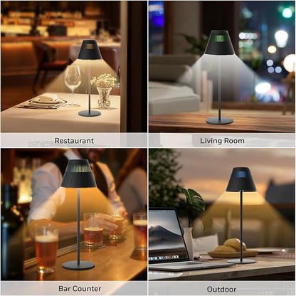 Honeywell Cordless Table Lamp Rechargeable, M1 Sunturalux Portable LED Desk Lamp 5200mAh Battery Operated 4Color 9RGB Dimmable Touch Control Night Light for Restaurant Living Bedroom Bedside Lamps