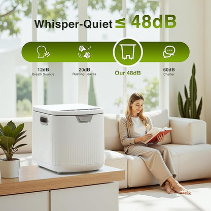 3.3L(Max) Electric Composter for Kitchen, Smart Compost Bin with LED Display, Low Noise|Odorless|Auto-Cleaning, Food Waste Compost Machine, Turn Food Waste to Fertilizer in 3.5-6H for Indoor Home Use