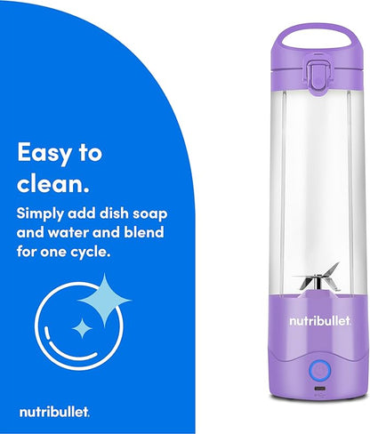 nutribullet Portable Blender, Cordless, 20oz Vessel, Personal Blender, USB-C Rechargeable, Light Purple, NBPB50100LP