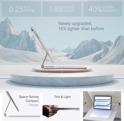typecase Keyboard Case for iPad Pro 13-inch (M4) 2024,Magic Keyboard with 11 Colors Backlight for iPad Pro 13,Keyboard Case with Pencil Holder,Multi-Touch Trackpad, Easy-Set Magnetic Stand,(White)