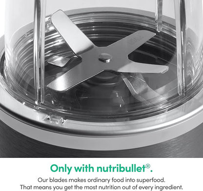 nutribullet Personal Blender, Shakes, Smoothies, Food Prep, and Frozen Blending, 24 Ounces, 600 Watt, Gray, NBR-0601WM