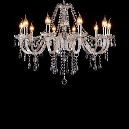 LIUMANG Modern Elegant 10 Lights K9 Crystal Glass Chandelier Pendant Ceiling Lighting European Style for Dining Living Room Bedroom Transparent, 10 E12 Bulbs Required