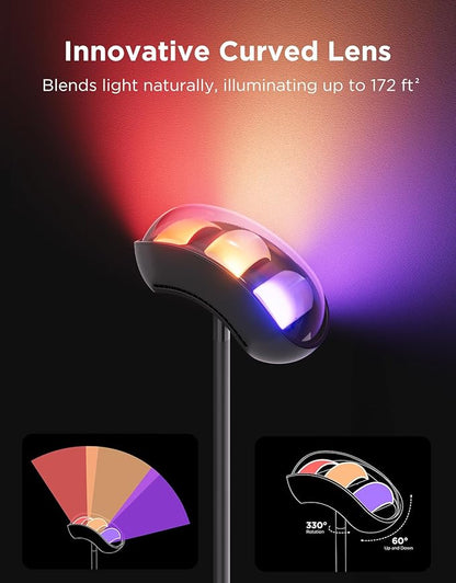 Govee RGBIC Smart Table Lamp 2 Bundle Torchiere Floor Lamp with Matter