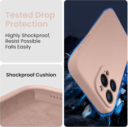 FireNova Designed for iPhone 15 Pro Max Case, Silicone Upgraded [Camera Protection] Phone Case with [2 Screen Protectors], Soft Anti-Scratch Microfiber Lining Inside, 6.7 inch, Pinksand