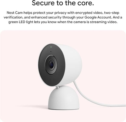 Google Nest Cam Indoor (Wired, 3rd Gen) - Security Camera with 2K Video and Gemini, Night Vision, 2-Way Audio, Works with Google Home - 2025 Model - Hazel