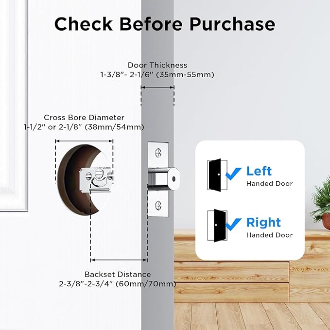 TCL Smart Lock D1 Pro, Palm Vein Recognition Door Lock with App Control, Keyless Entry Door Lock for Front Door, Wi-Fi Keypad Deadbolt, Compatible with Alexa & Google Assistant, Rechargeable Battery