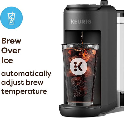 Keurig K-Mini Mate Plus Single-Serve K-Cup Pod Coffee Maker, Compact, 3 Cup Sizes, Brew Over Ice and Strong Button Features, 50 oz Removable Reservoir, Matte Black