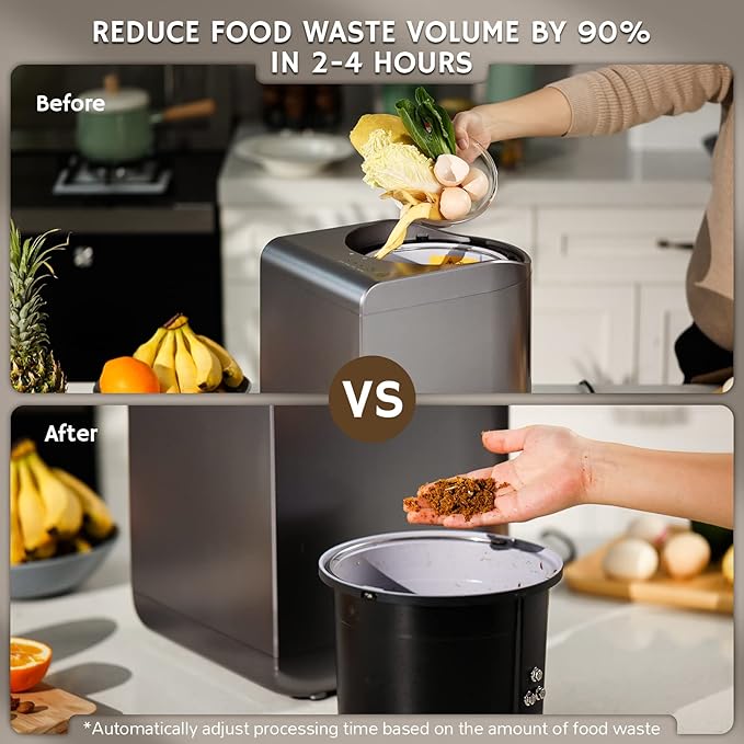 Airthereal Spare Bucket and Lid for R500 Revive Electric Kitchen Composter (Black)