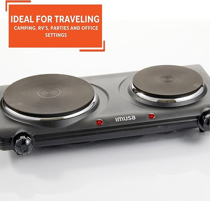 IMUSA Double Electric Hot Plate, Black (Pack of 3)