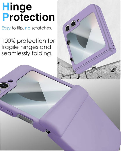 STORMTAL for Samsung Galaxy Z Flip 6 Case/Z Flip 7 FE Case, Hinge Protection, Built-in Screen Protector, Wireless Charging, Slim Rugged Phone Protective Case for Galaxy Z Flip 6 Purple