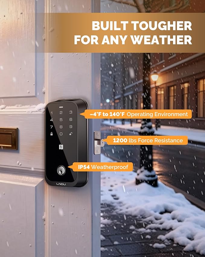 Smart Locks for Front Door, Keyless Entry Door Lock, Supports Apple HomeKit, Fingerprint Unlock, Remote Control via App, Auto Unlock, keypad deadbolt, Long Battery Life & Auto-Lock
