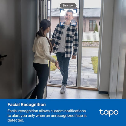 Tapo 4K Indoor Pan/Tilt Wired Security Camera - Works as a Baby Monitor, Person/Pet Detection, Facial Recognition, 360° AI Motion Tracking, Subscription-Free Local Storage or Optional Cloud, C260
