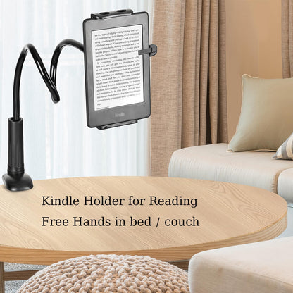 Gooseneck Tablet Phone Holder | Kindle Stand Holder for Bed | 33in Flexible Long Arm Clamp Clip Mount for iPhone, iPad, Switch, Galaxy Tabs, Kindle Fire, 4.7''-11'' Tablet Devices