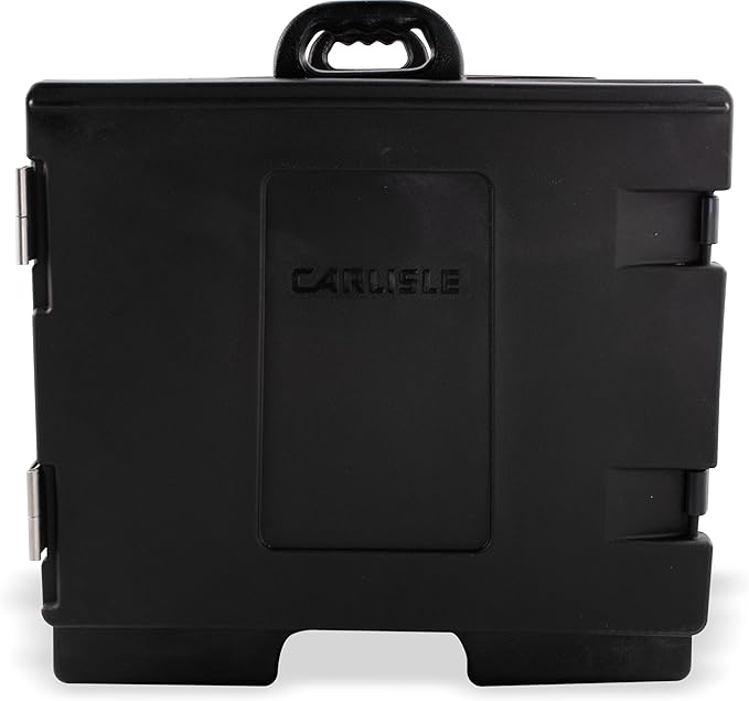 Carlisle FoodService Products Insulated Food Pan Carrier, Holds 7 Sheet Pans (Sold Separately), Front-Loading Cateraide with Handles, Rugged PE Shell with PU Insulation, Black