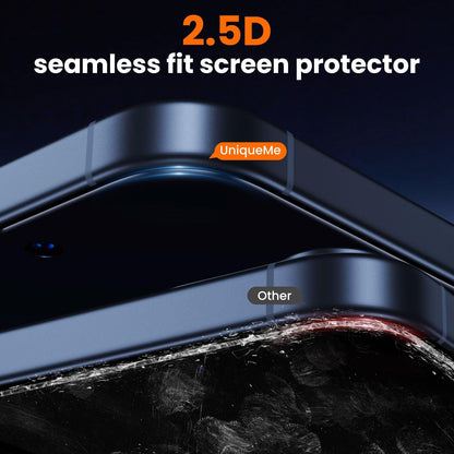 UniqueMe for iPhone 15 Pro Privacy Screen Protector, [Military Grade Shatterproof & 9H+ Hardness] Screen Protector 15 Pro Tempered Glass Full Coverage Protection, Easy to install, 2 Packs