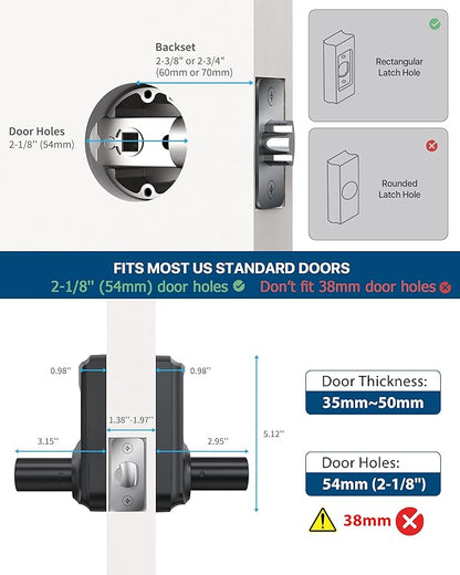 HIDALIFE Keyless Entry Door Lock with Keypad and Handle for Front Doors, Touchscreen, Anti-peep Password, Auto-Locking, Satin Chrome
