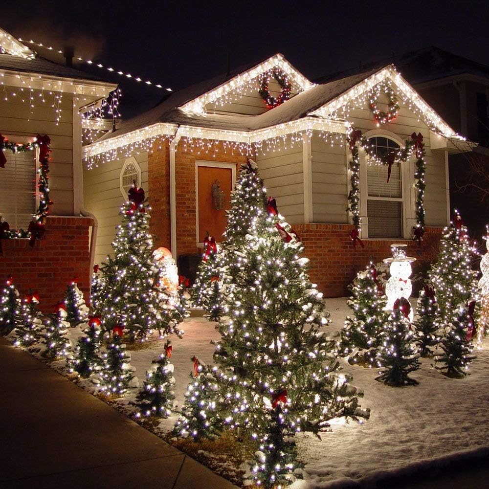 Brizled 4 Pack LED Christmas Lights, 33ft 100 LED Christmas String Lights, 120V UL Certified Connectable Xmas Tree Light Mini White Xmas Light for Home Tree Patio Indoor Outdoor Decoration, Cool White