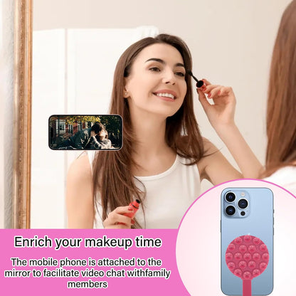 Magnetic Suction Cup Phone Mount,Suction Phone Case Grip Stand Holder for MagSafe, Compatible with iPhone 15 Pro Max, Hands-Free Mirror Shower Phone Holder Accessory for TikTok Videos, Black