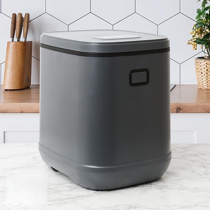 LMCM Electric Food Composter – 24-Hour Kitchen Recycler, Odorless, Meat & Dairy Safe, Quiet Low Noise, 3.5L Capacity Indoor Compost Machine, Turn Food Waste into Fertilizer, Gray